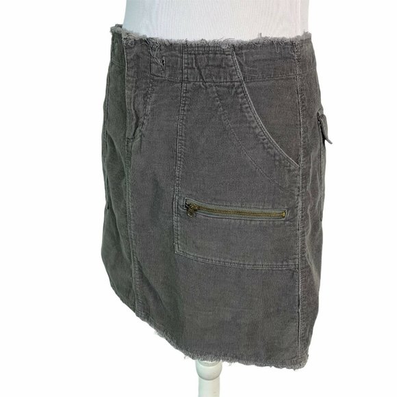 Free People Corduroy Raw Hem Pockets Mini Skirt - Picture 3 of 9